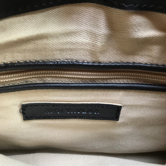 Ann Taylor Black Leather Silver Magnet Closure, EUC, 10” - Picture 11 of 12